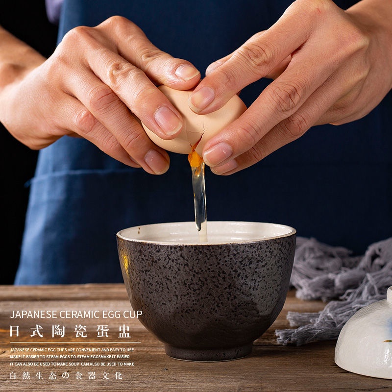 TIDTALEO Ceramic Steamed Egg Bowl With Lid - Korean Soup Cup For Miso, Stews & Desserts