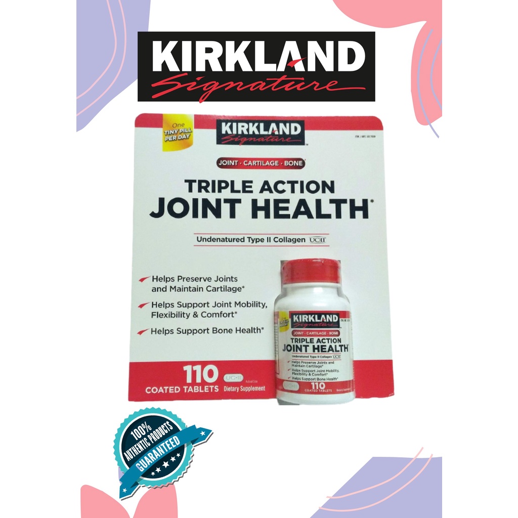 Kirkland Signature Triple Action Joint Health 110 Coated Tablets Shopee Philippines