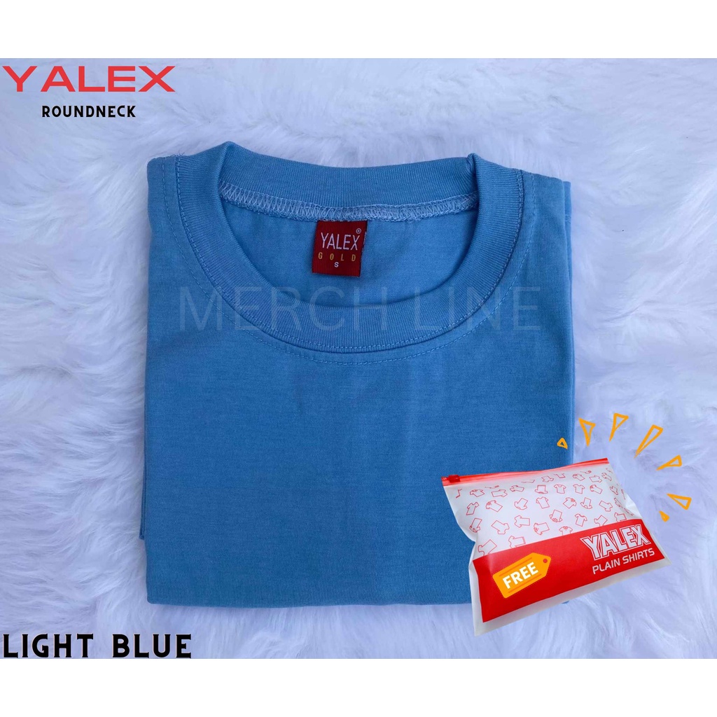 YALEX Light Blue | ROUNDNECK | Red Label | Plain Shirt | Shopee Philippines