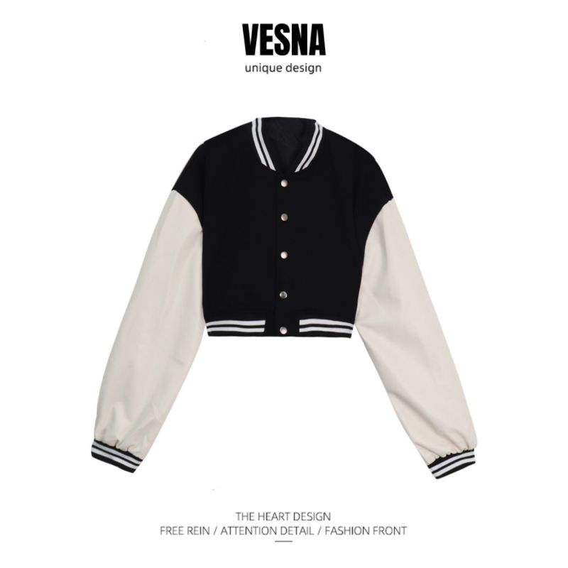 【Ready stock】VESNA korean jacket cropped blazer varsity for women