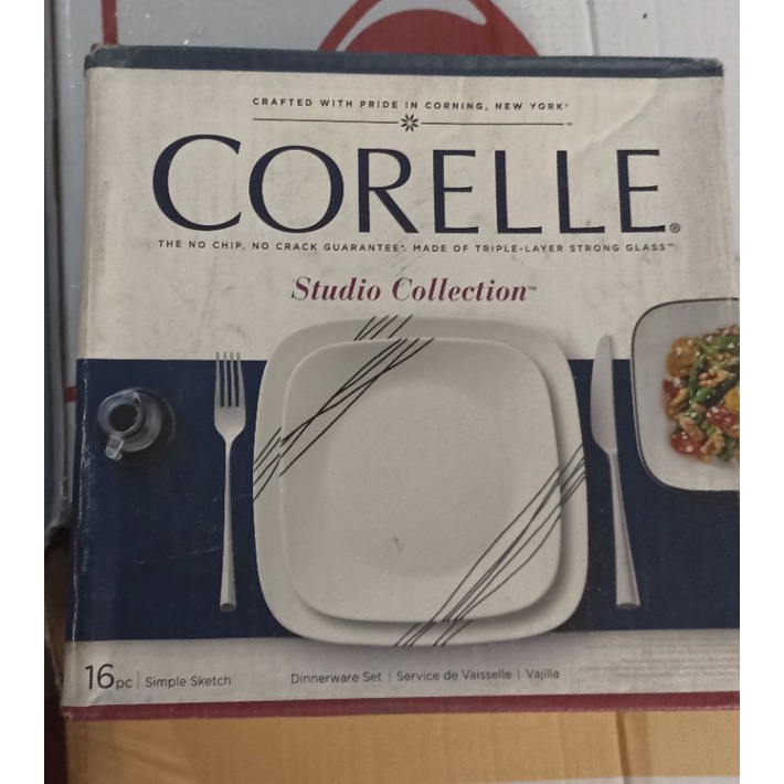 Corelle Square Simple Sketch ( box not mint) | Shopee Philippines