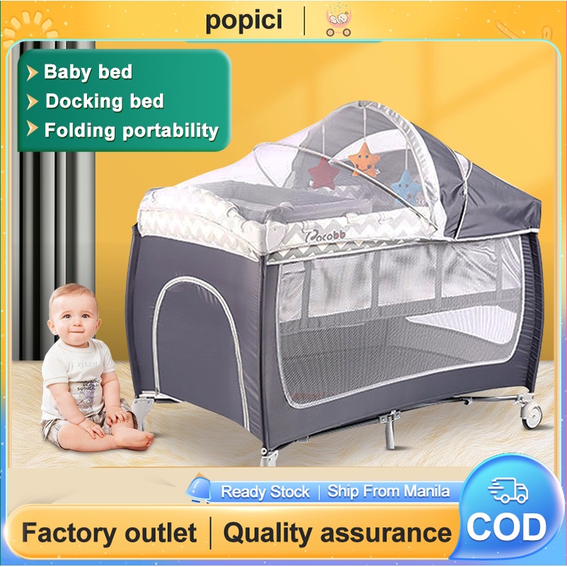 Multifunctional Baby Crib Foldable Baby Bed with Diaper portable 2