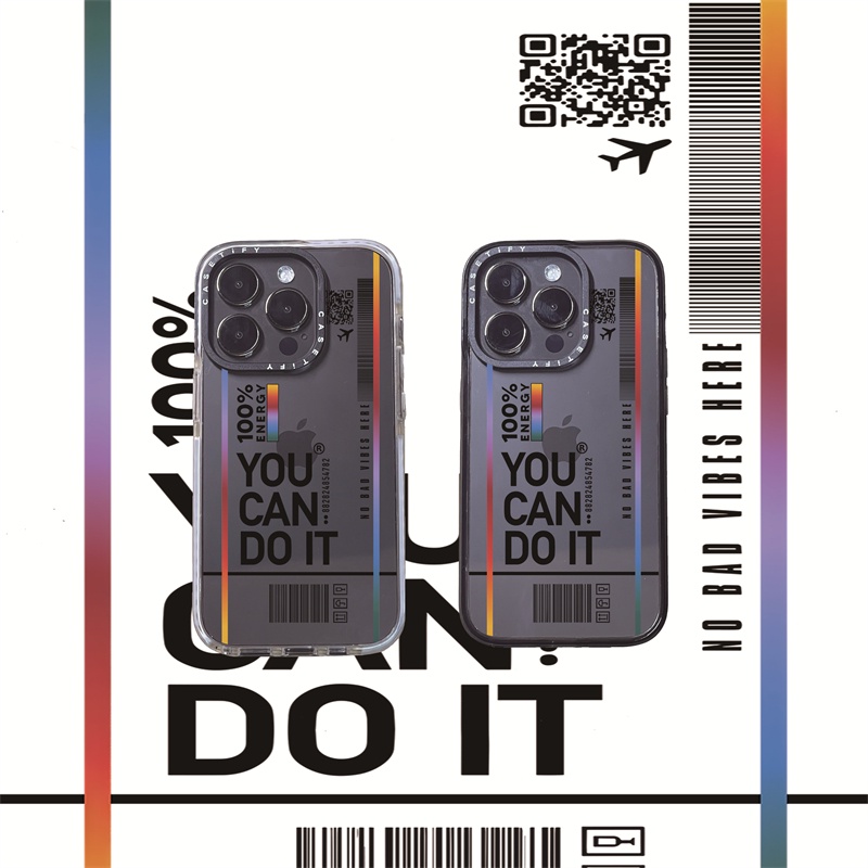 CASETiFY X YOU CAN DO IT Black White Edge Clear Casing Apple IPhone 11