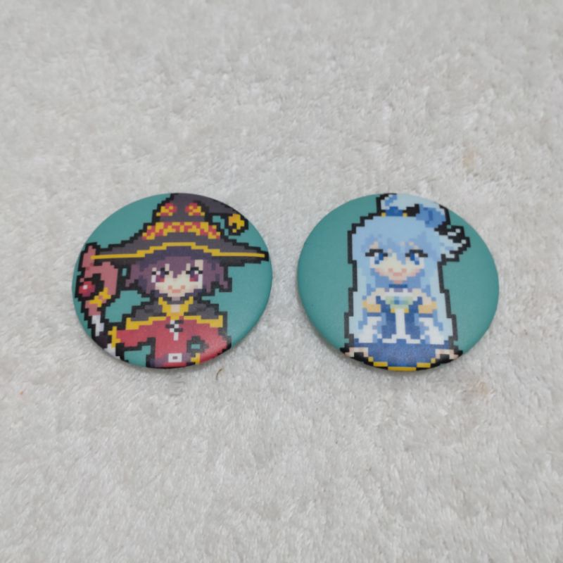 Pixel Megumin and Aqua ( Konosuba ) Button Pins | Shopee Philippines