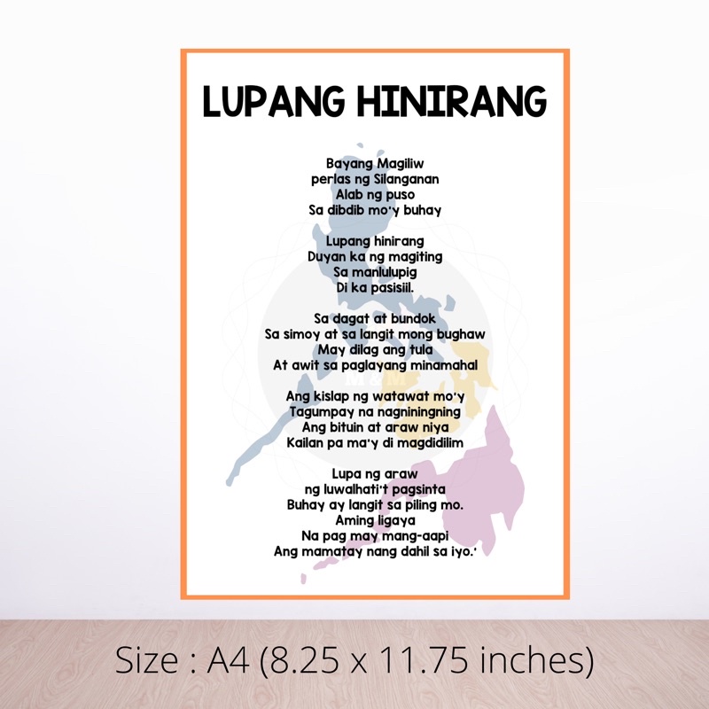 PHILIPPINE MAP CHART| LUPANG HINIRANG CHART| PRAYER CHART LAMINATED ...