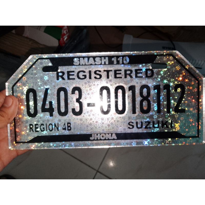 Holographic Plate Number Acrylic Shopee Philippines