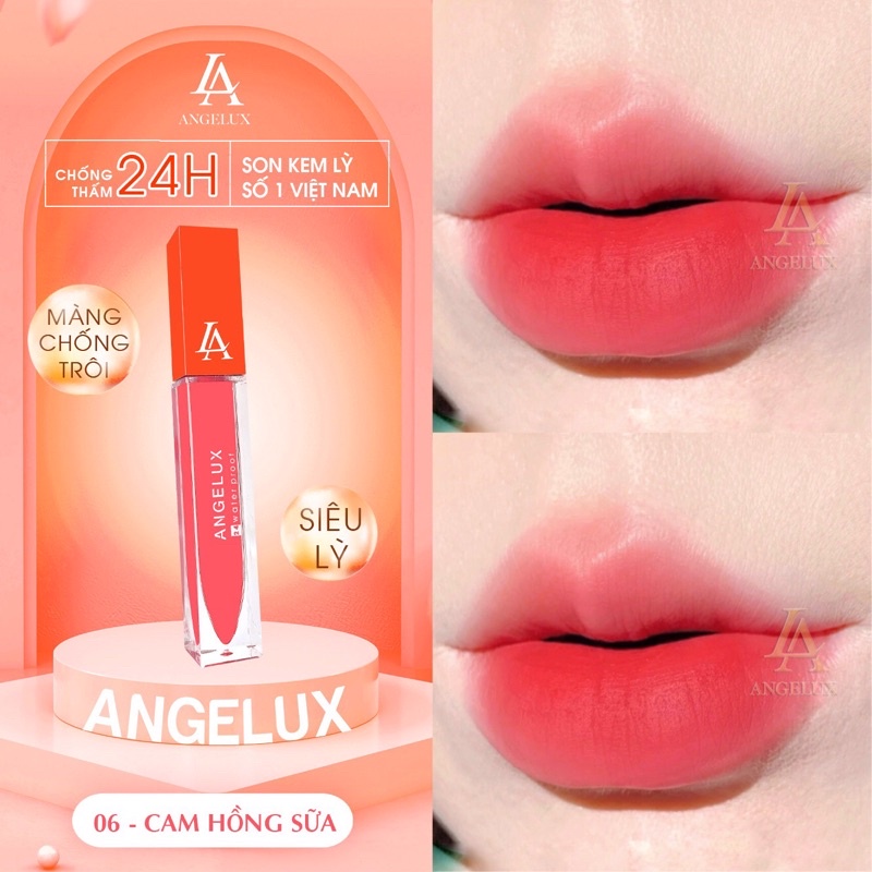 Genuine ANGELUX PREMIUM MATTE LIPSTICK ORANGE PINK MILK 8ML LASTING ...