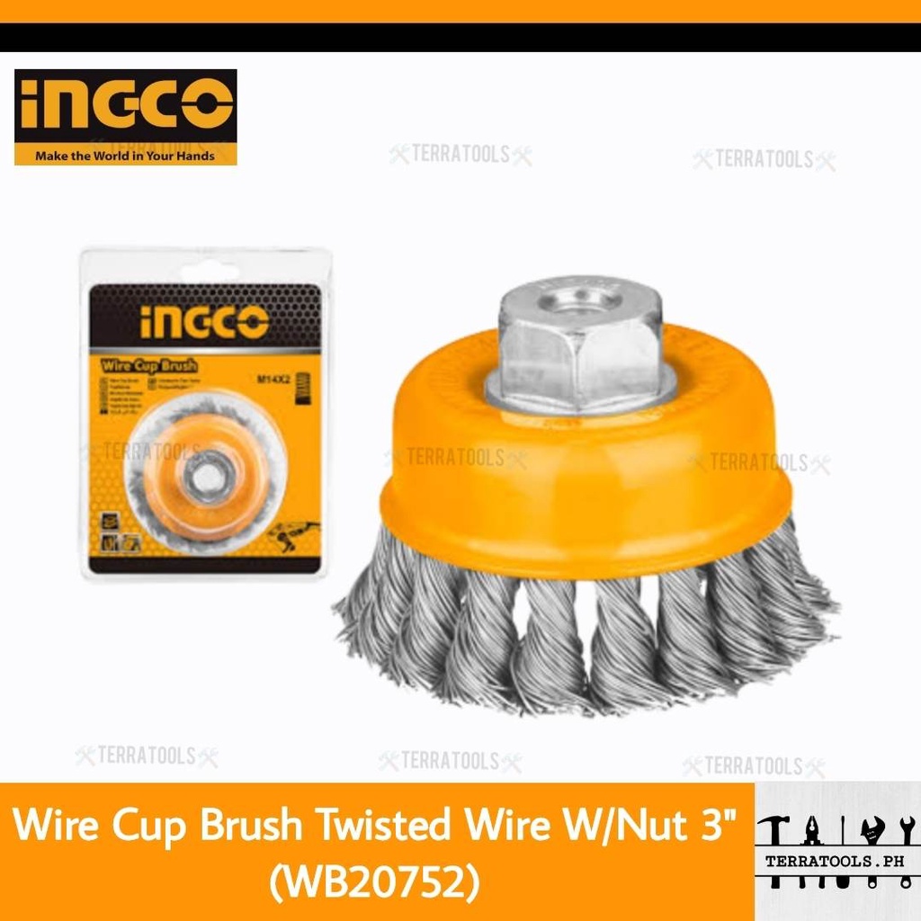 INGCO WB20752 Cup Wire Brush TWISTED 75mm Shopee Philippines