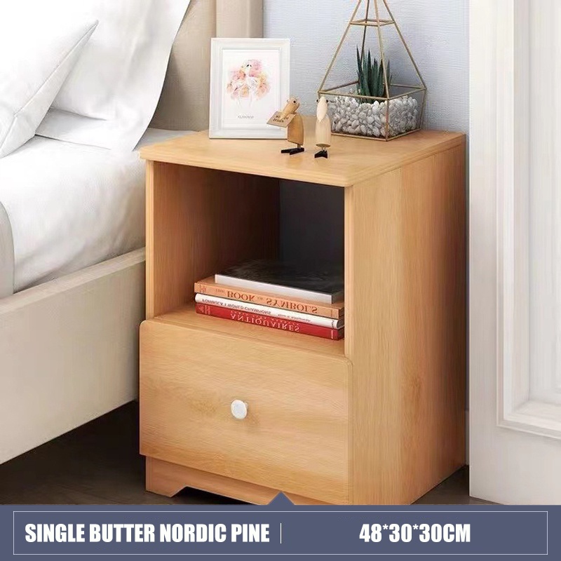 Wooden Elegant Bedside Table Nightstand Coffee Side Table with Drawer