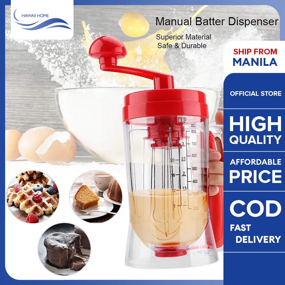 Hawaii Home Batter Dispenser Handheld Manual Pancake Cupcake Batter