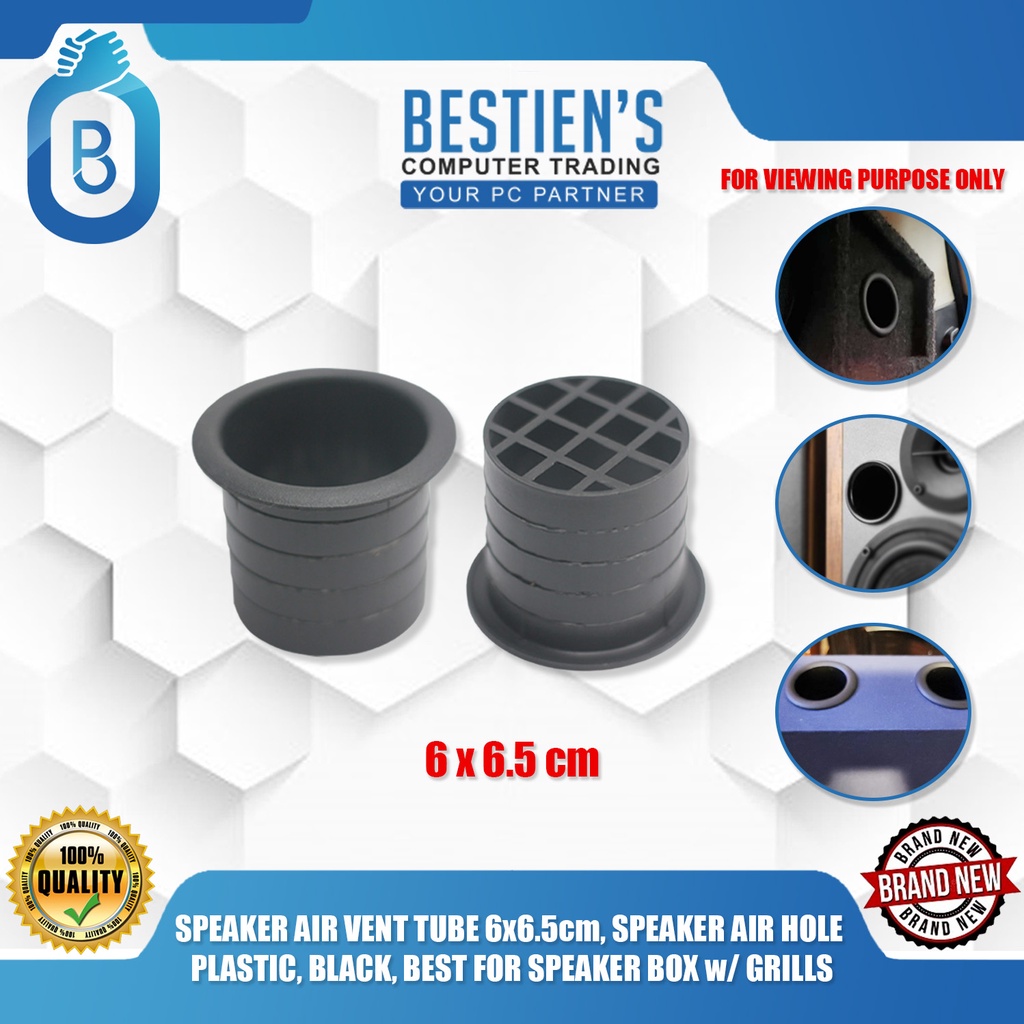 SPEAKER AIR VENT TUBE 6x6.5cm, SPEAKER AIR HOLE PLASTIC, BLACK, BEST