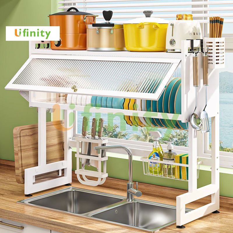 Lifinity Dish Rack Organizer Stainless Steel with Doors Over Sink Dish Drying Rack Storage Shopee Philippines