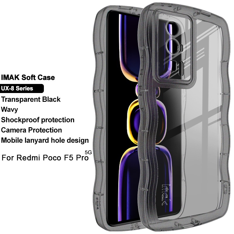 Original Imak Wavy Edges Casing POCO F5 Pro 5G Transparent Soft TPU