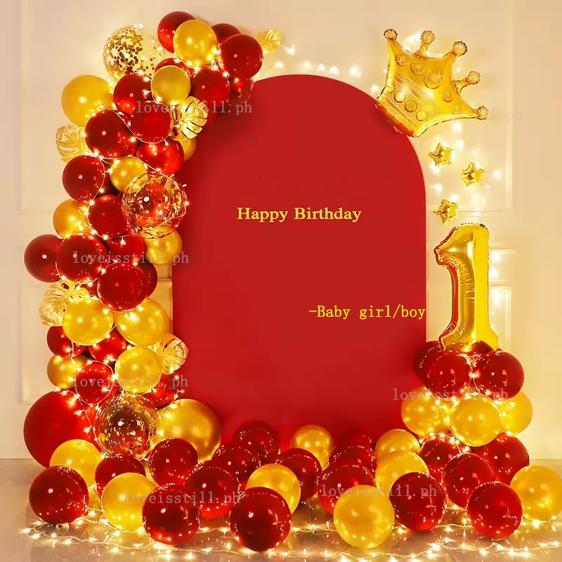 65pcs Crown 32inch Number 1 Balloon Red Gold Balloons Set Baby Boy 1St ...