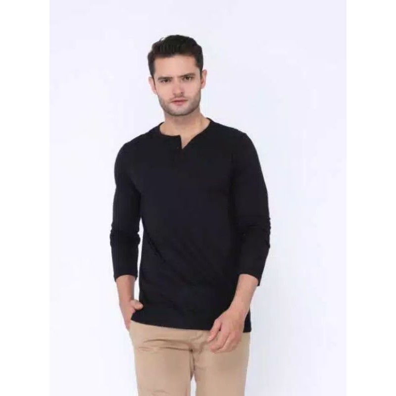 KATUN Henley T-Shirt) Long Sleeve Cotton/Henley good T-Shirt | Shopee ...