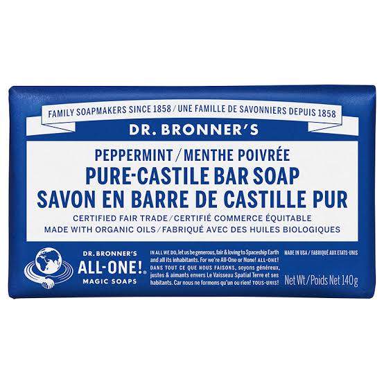 Dr. Bronner's AllOne Peppermint PureCastile Bar Soap 140g Shopee