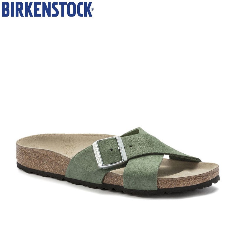 Birkenstock Siena Shimmering Leather Womens Sandals (Thyme) Shopee