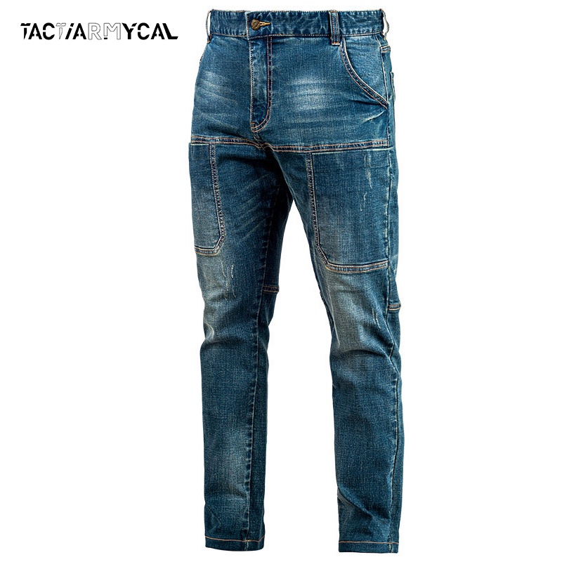 Tactical Jeans Men Cargo Pants Casual Straight Jeans Men's Autumn ...