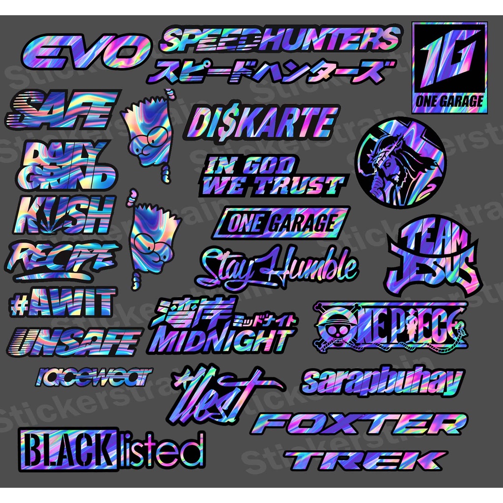 PRINTED Hologram EFFECT Vinyl Sticker for Motorcycle Waterproof ...