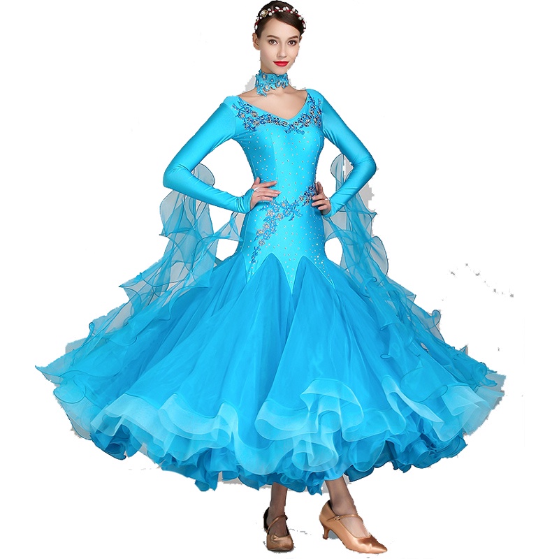 10 Colors Costumes Ballroom Dance Dress for Women Competition Dresses