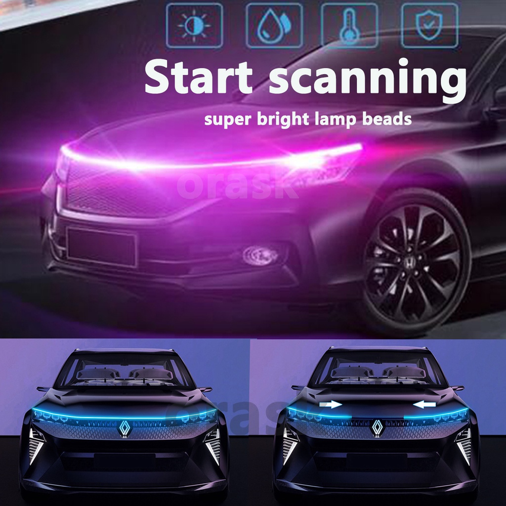Car start scanning allweather running light strip can be cut