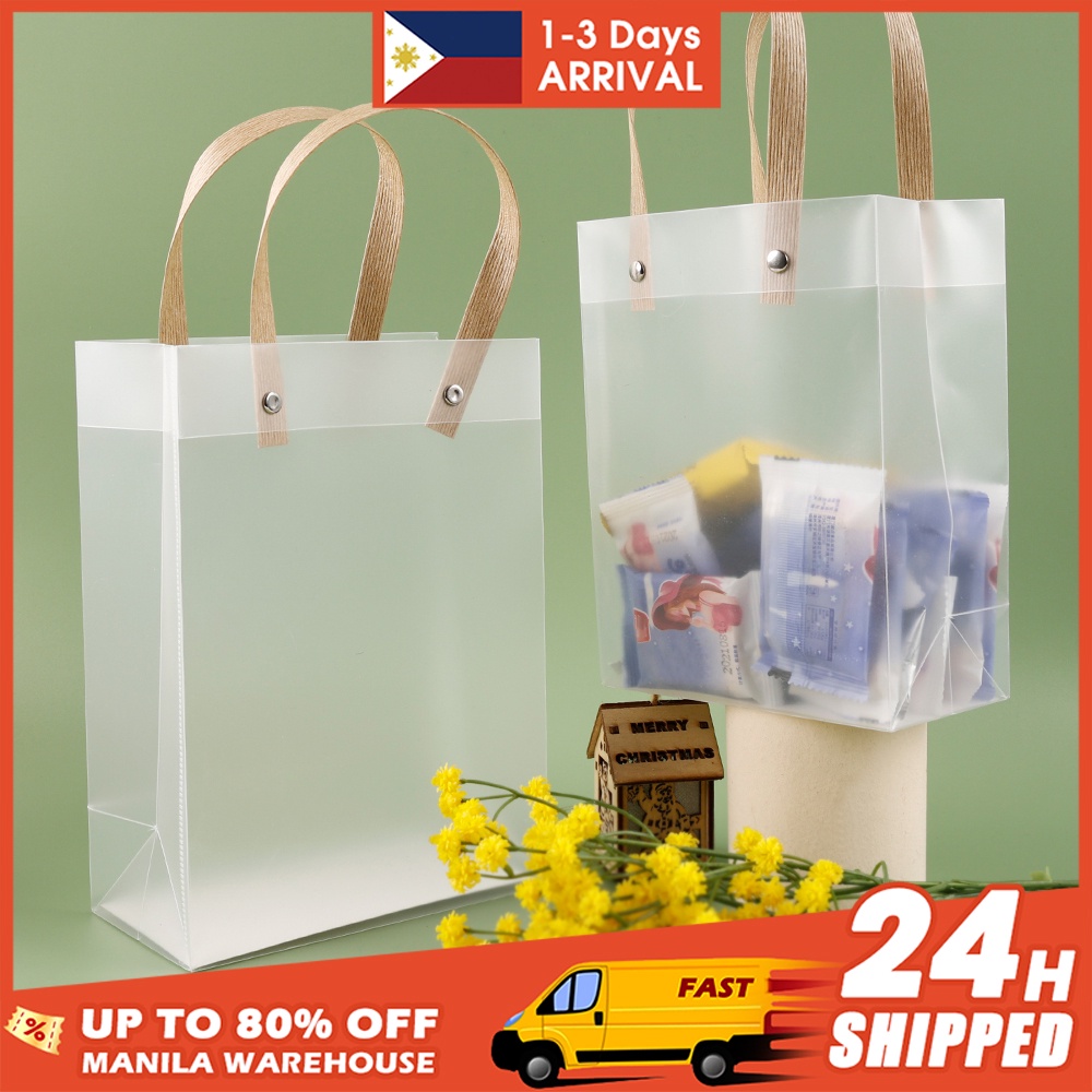 Gift Bag Clear Tote Bag Frosted PP Bags Translucent PVC Tote Waterproof ...