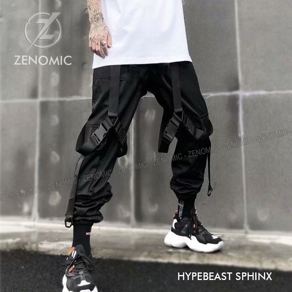 Wholesale Hypebeast Sphinx Zenomic Techwear Black Cyberpunk Slim Fit