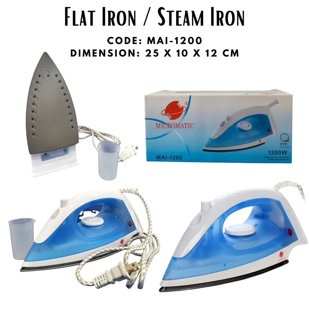 Micromatic Flat Iron MAI 1200 Transparent Water Tank Flat Iron With Spay Function MAI1200 MAI 1200 Shopee Philippines