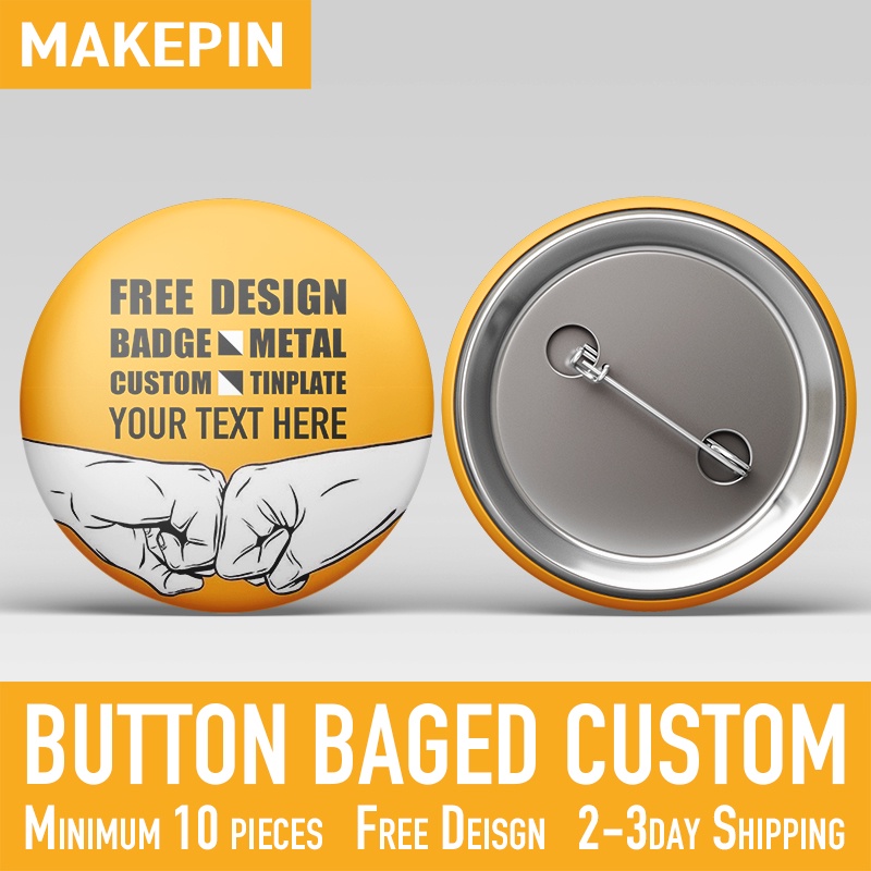 [Minimum 10pcs] Button Badge Button Badges Custom SHIP 2-3 DAY Free ...
