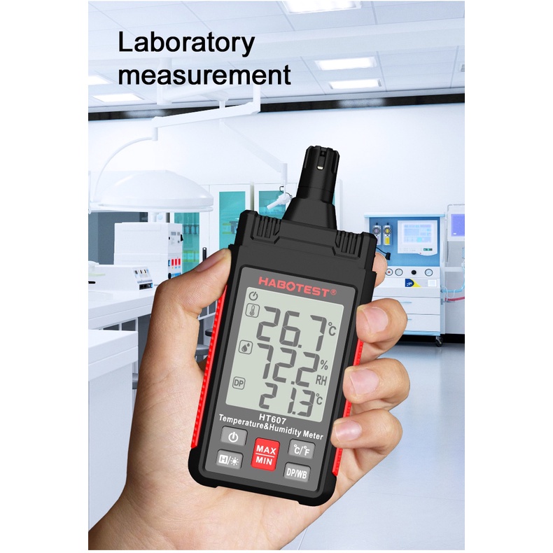Digital Thermohygrometer With Dew Point & Wet-Bulb - Temperature Humidity Meter With Alarms