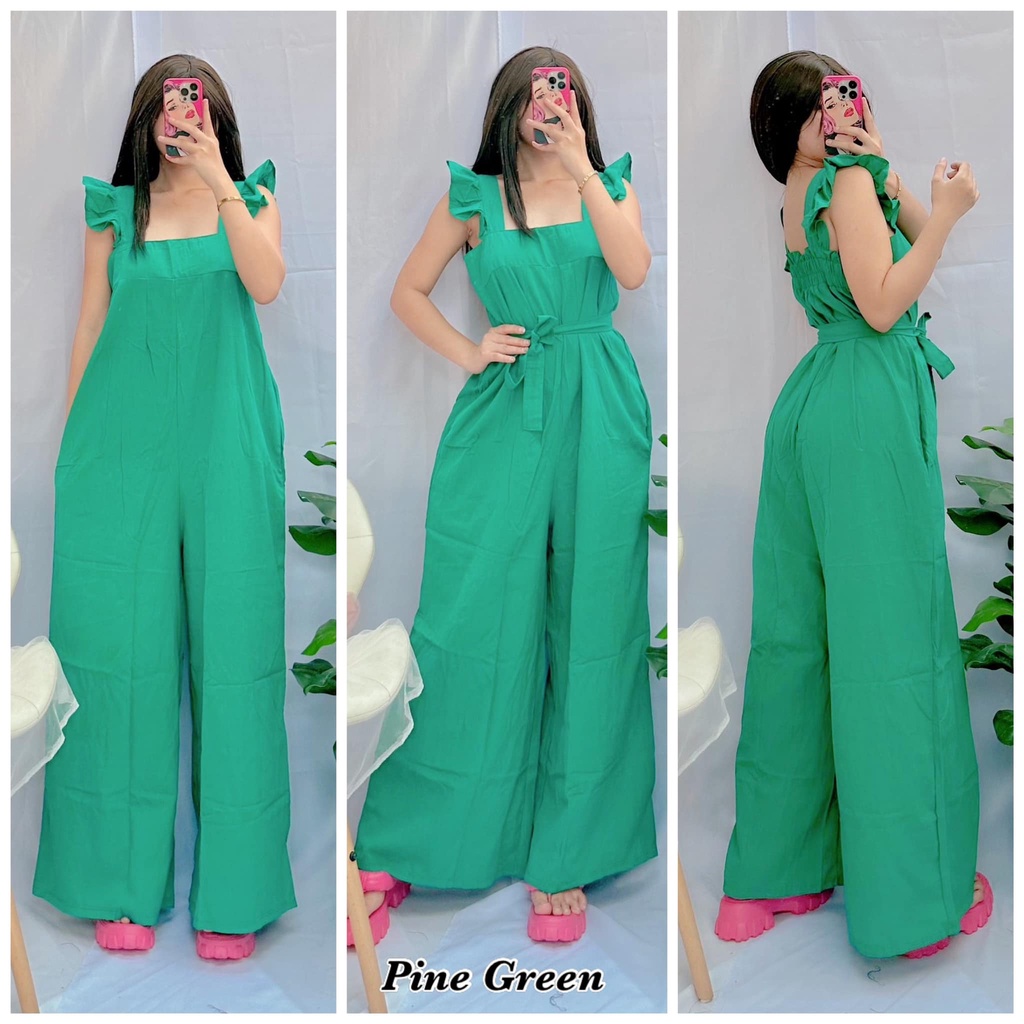 NEFRITY IRIS BELTED SMOCKED BACK CLASSY FORMAL JUMPSUIT/KOREAN STYLE ...