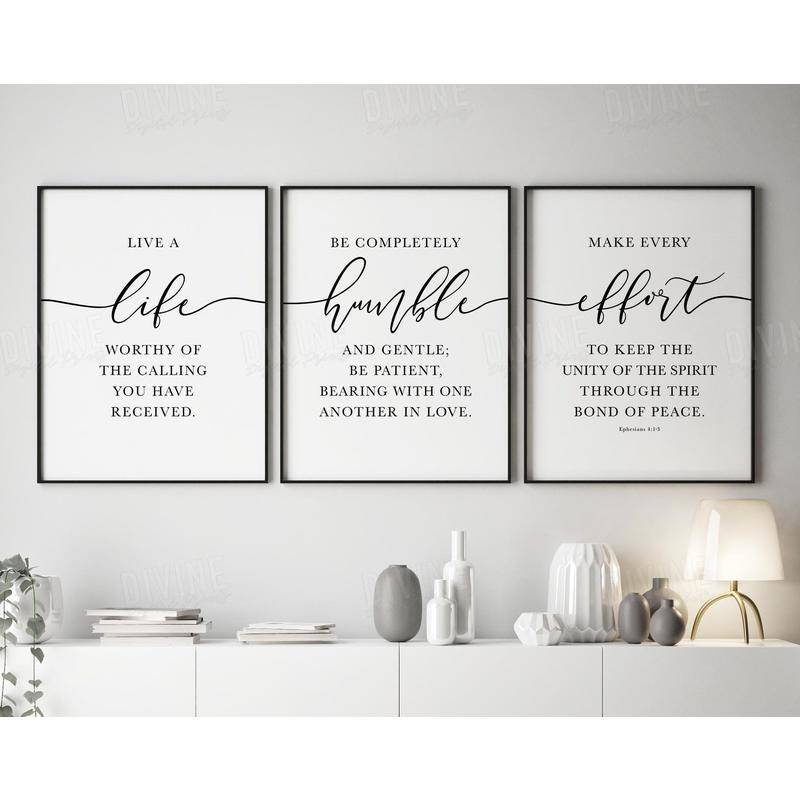 Bible Verse Poster Prints Wall art Print Christian Quotes Canvas ...