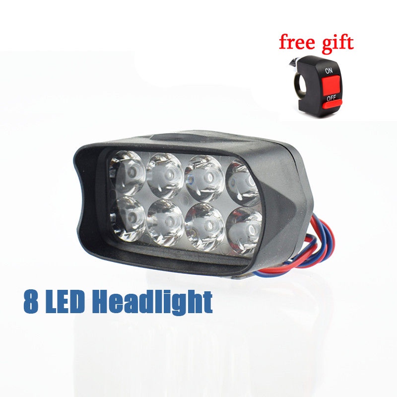 Motorcycle 9W LED Headlight E-bike Spot Lights Car Fog DRL External ...