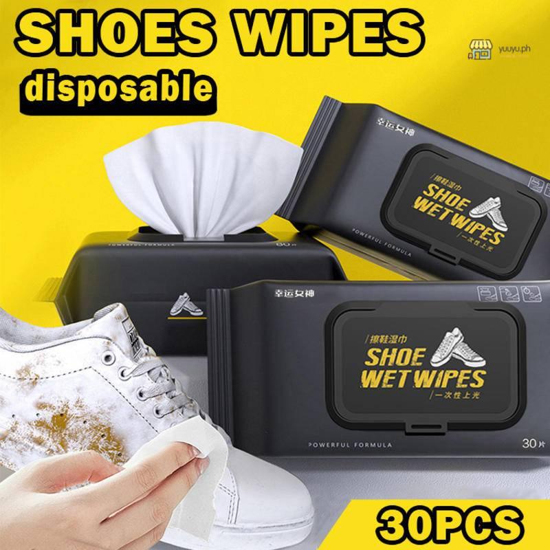 30pcs/pack Shoe Wet Wipes Stain Removal Portable Disposable Wipes Shoe