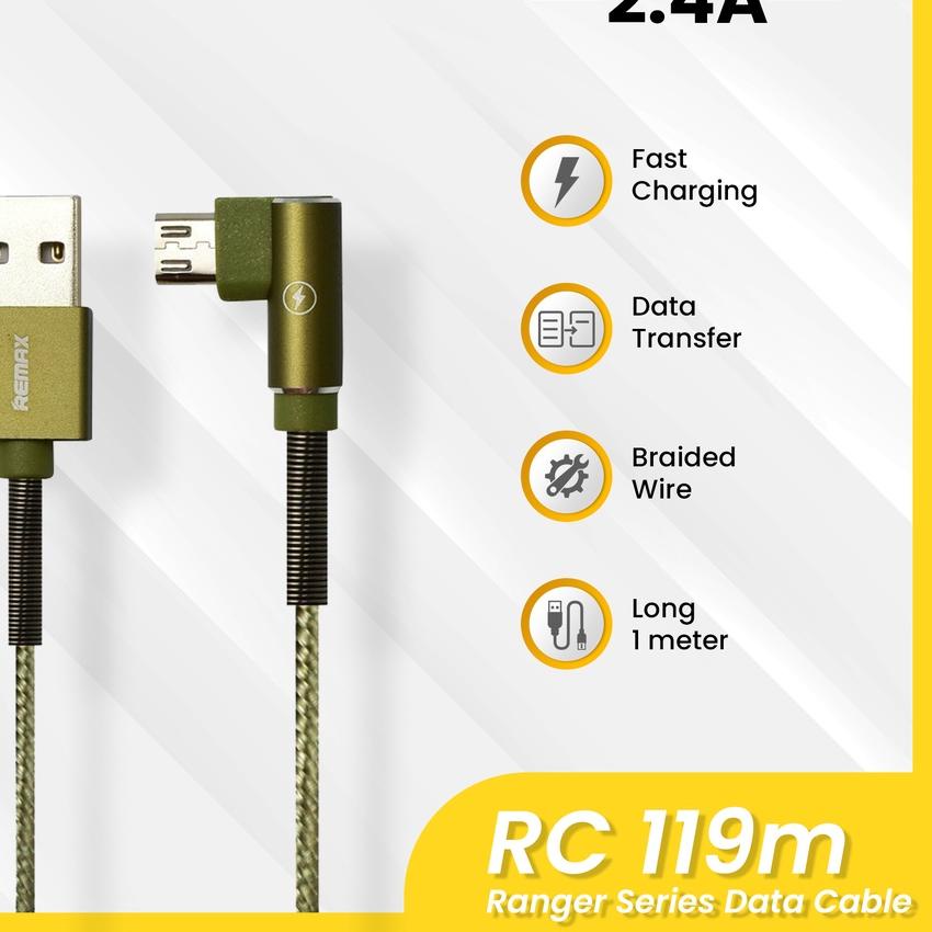 REMAX Ranger Series Data Cable RC-119m Micro | Shopee Philippines