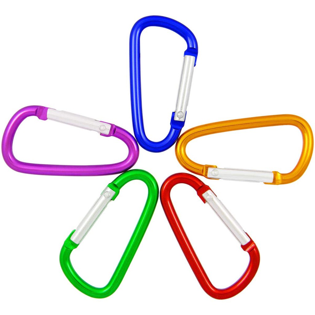 H&H Keychain Aluminum DShape Carabiner Nonlocking Keychain Clip