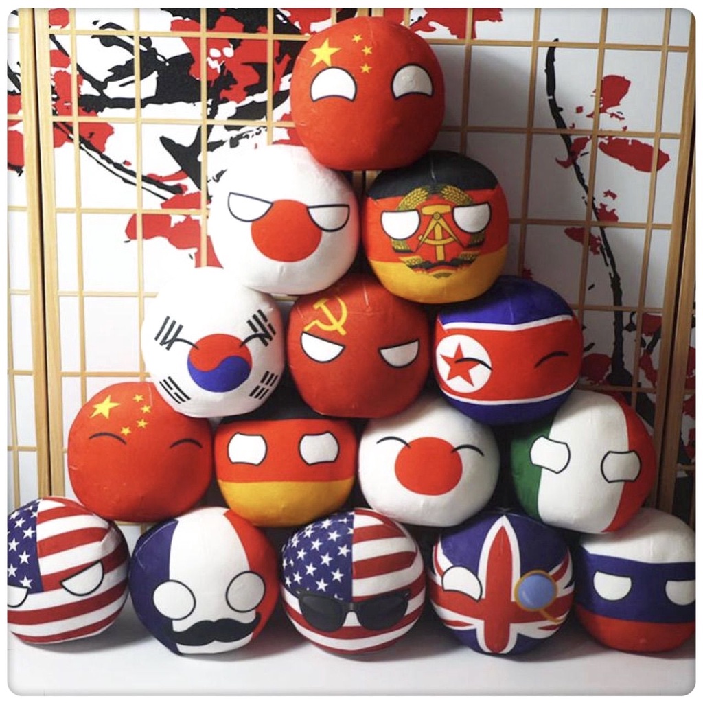 10cm Countryball Plush Toys Polandball Pendant Country Flag Balls