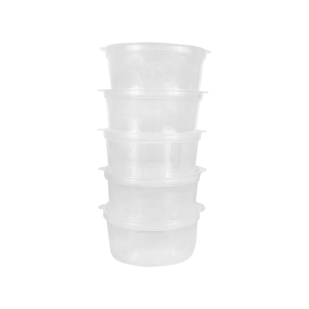 H&H 7684 5pcs Large Plastic Takeout Sauce Cup Containers Food Box