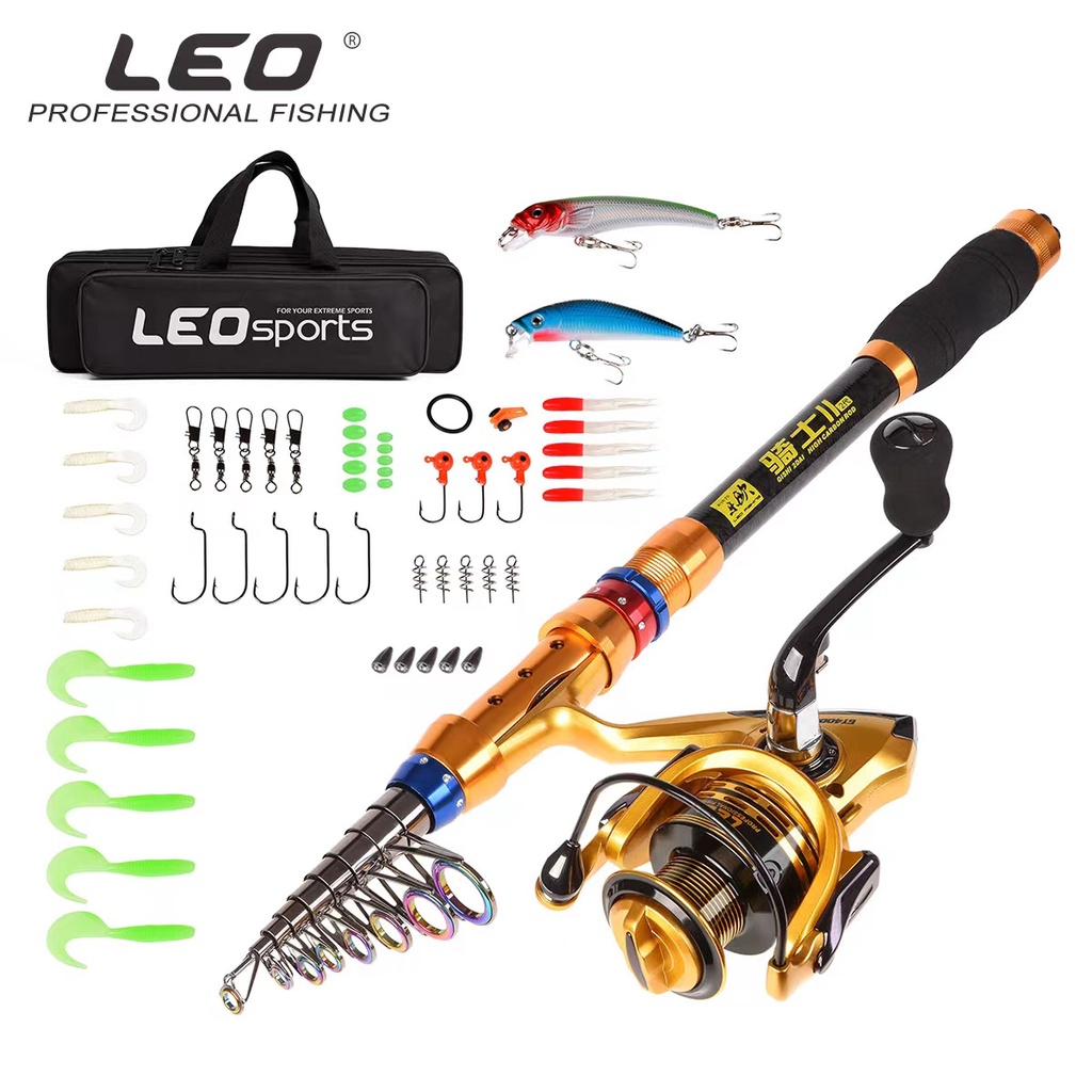 LEO Fishing rod set original fishing rod and reel set fishing  rods full set fish rods