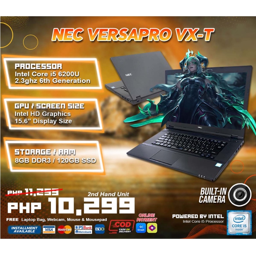 Laptop NEC Versapro VX-T Intel Core i5 6200U 2.3ghz-4GB DDR3 128GB