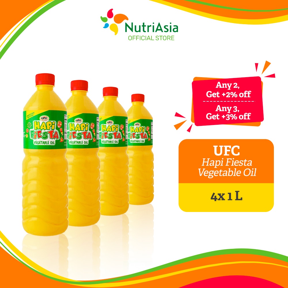 UFC Hapi Fiesta Vegetable Oil 1 L PET Bundle of 4 Shopee Philippines