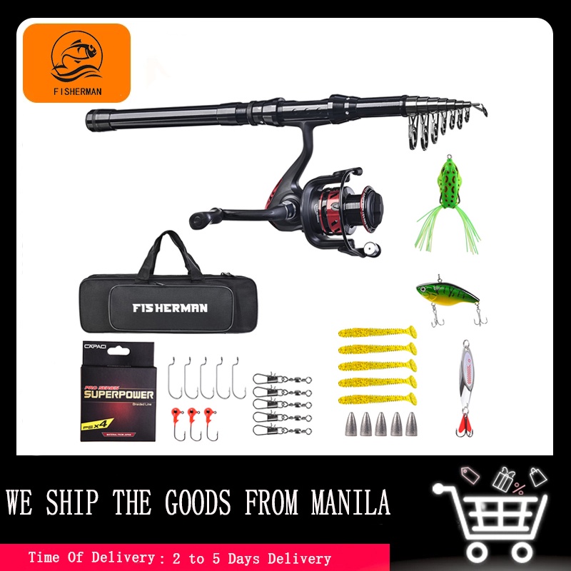 Tackle Box Mouhike Fishing Rod Reel Combo Full Kit Telescopic