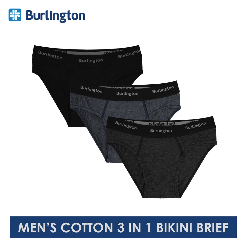 Burlington Men's Cotton Bikini Brief 3 pieces in a pack GTMBKG2 ...