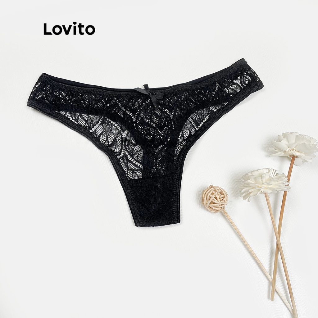 Lovito Sexy Lace Skinny Underwear Sheer Panties Shopee Philippines 