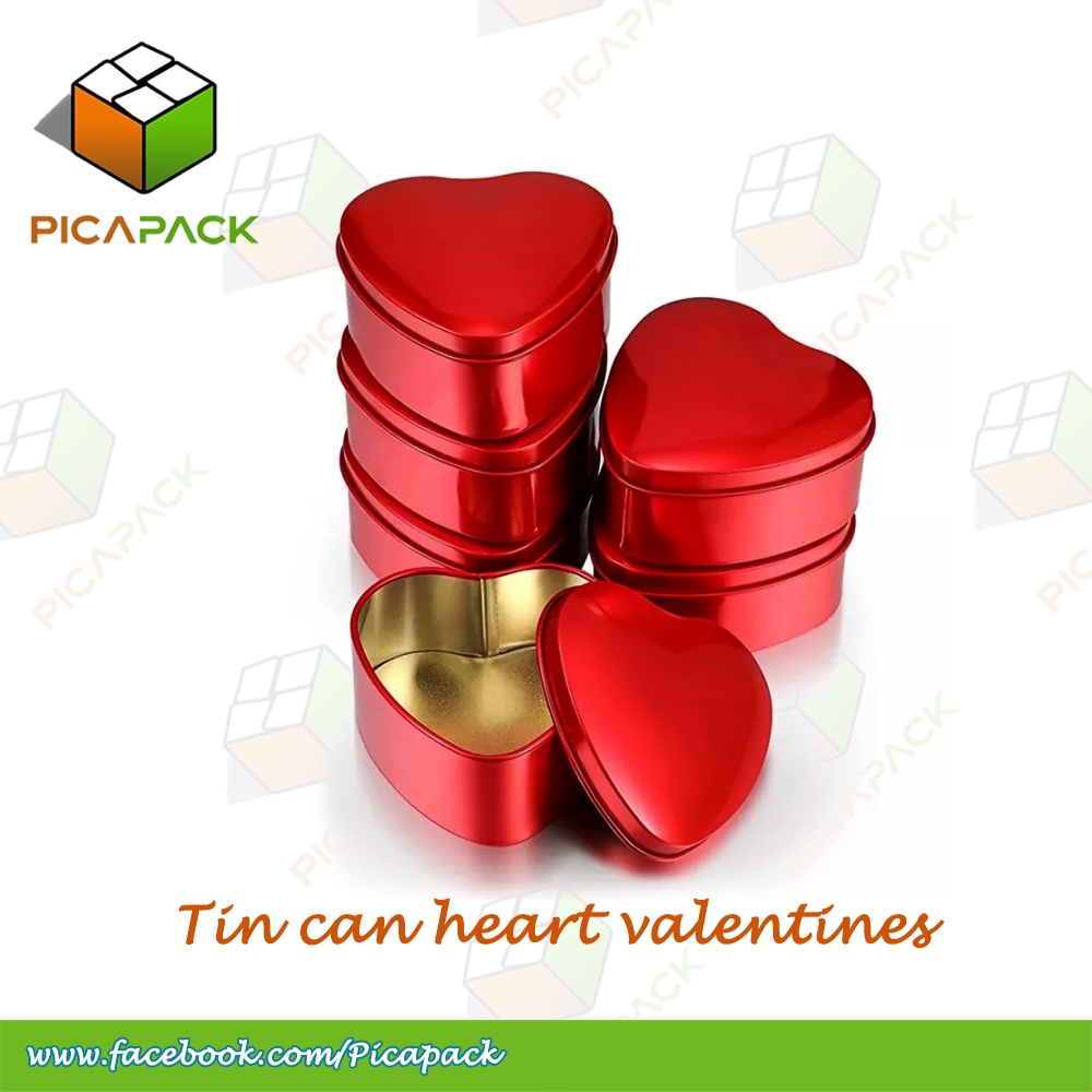 1Pc Tin Can Heart Valentines Dessert Gift Hearts Packaging Cake