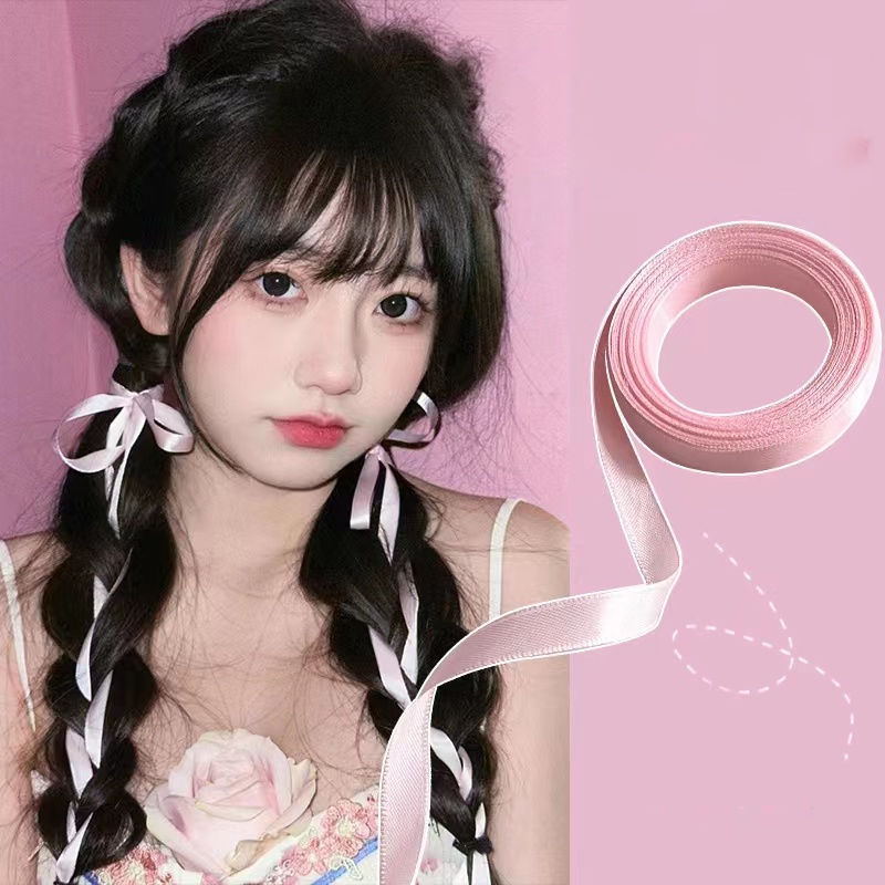2M long ribbon woven hair tie ponytail bow hair rope fashion hair ...