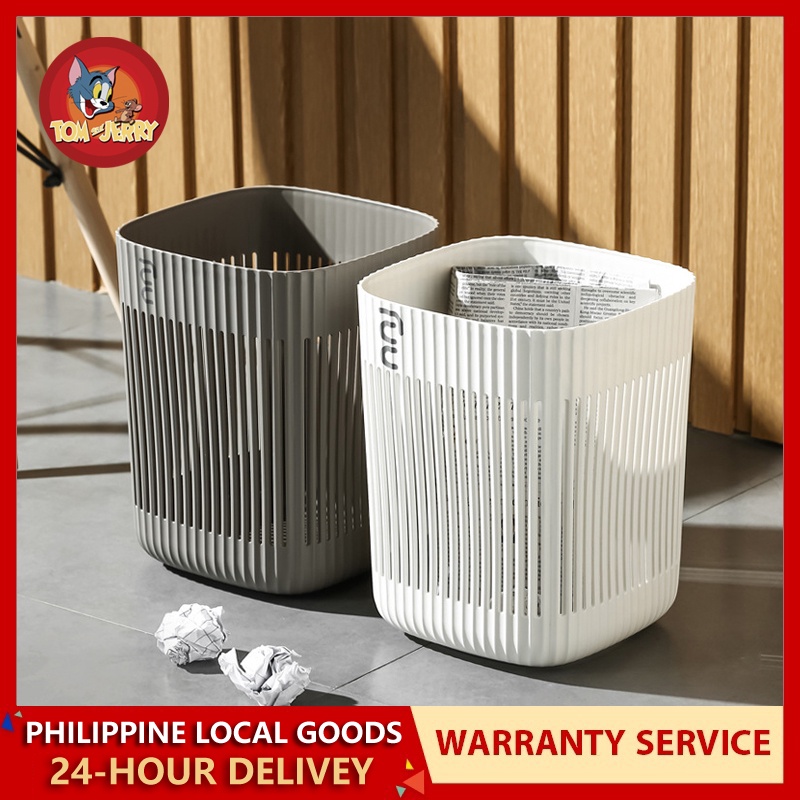 Minimalist Hollowout Trash Bin Garbage Home Trash Can Modern Bins