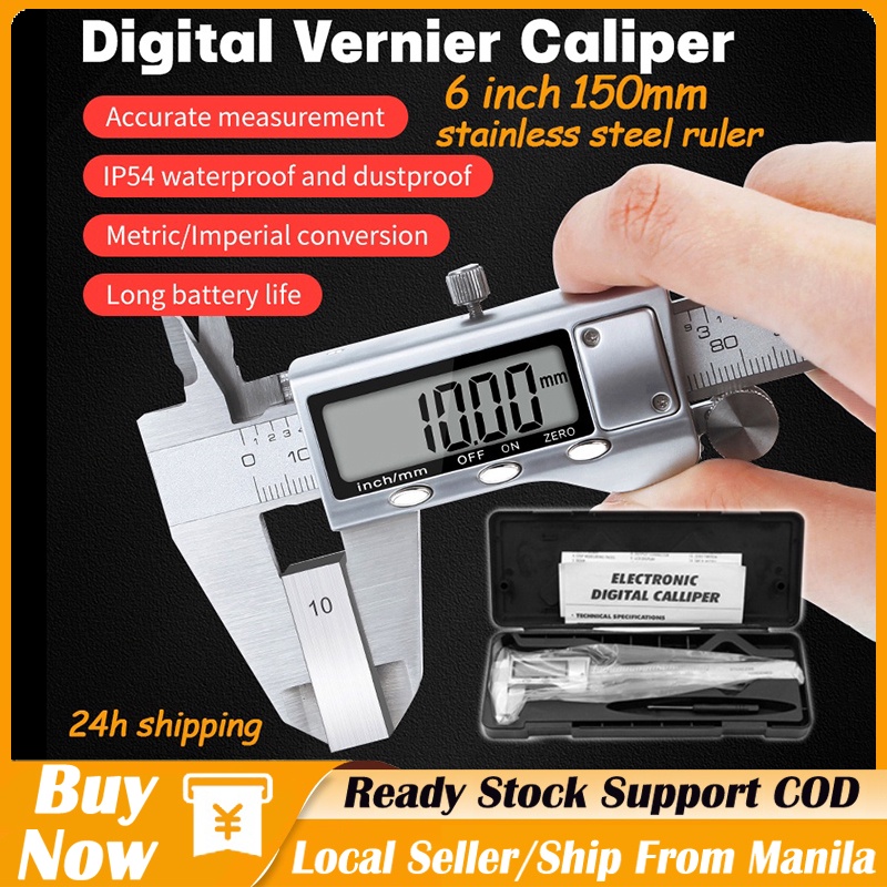 150mm Metal 6 Inch Pure Stainless Steel Electronic Digital Vernier