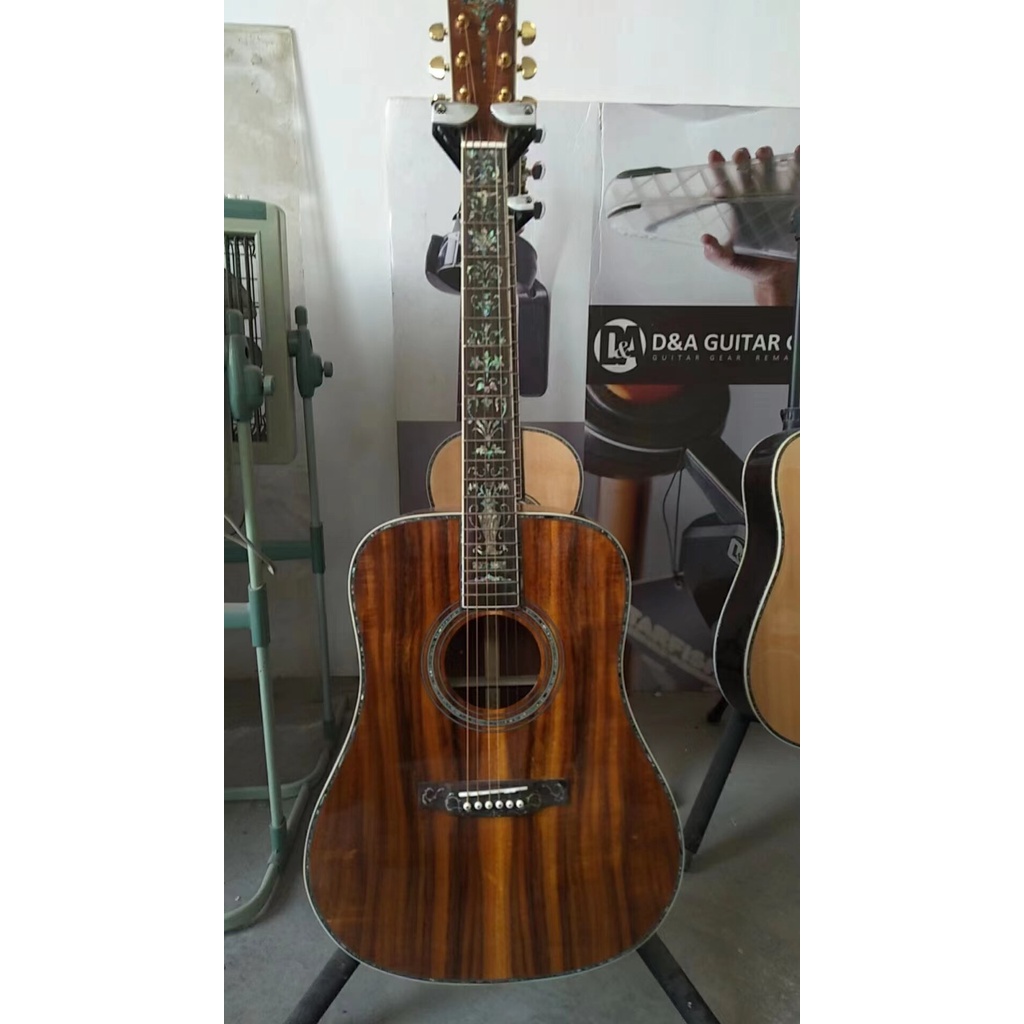 Rare Martin D45 Acoustic Guitar All Solid Body Acacia wood Flowers ...