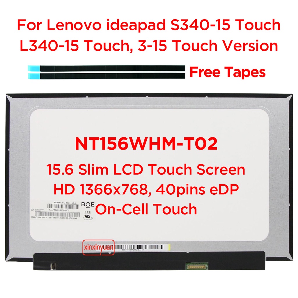 Lenovo 15.6" LCD Screen Replacement - HD Matte Touch Display (1366x768)